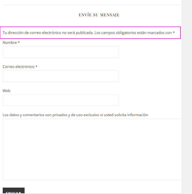 comments form wordpress log